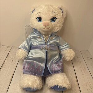 Build A Bear BAB Disney Frozen 2 Elsa White Sparkly Bear 16” VGUC No Sound